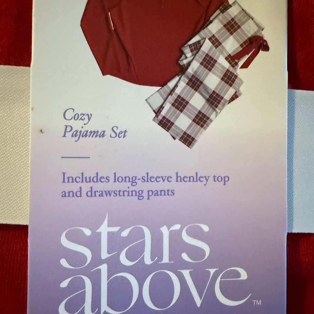 Stars Above Red and White Plaid Pajama Set